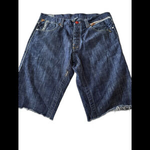 Parish Jean Short Mens Size 34 Y2K Baggy Skater Embroidered Hip Hop Uprise